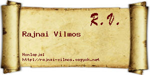 Rajnai Vilmos névjegykártya
